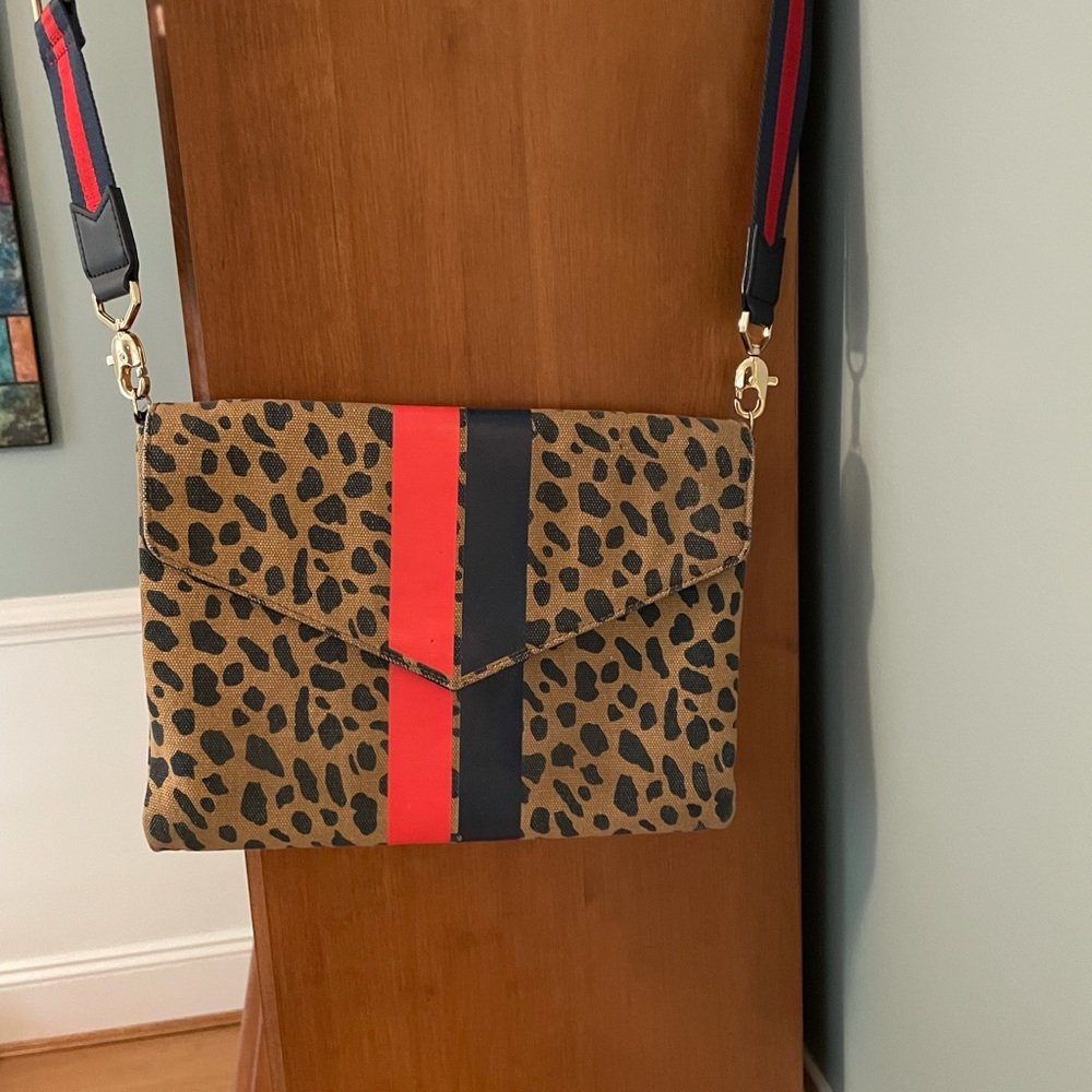 Stella & Dot Animal Print Bellamy Clutch with Strap